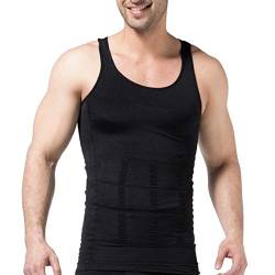 PHCOMRICH Abnehmen Unterhemden für Männer, Herren Tank Top, Body Shaper, Kompressionshemden für Männer, Top Slim Abs Weste für Workout Bauch (L, Schwarz) von PHCOMRICH