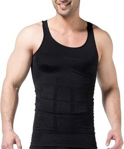 PHCOMRICH Abnehmen Unterhemden für Männer, Herren Tank Top, Body Shaper, Kompressionshemden für Männer, Top Slim Abs Weste für Workout Bauch (S, Schwarz) von PHCOMRICH