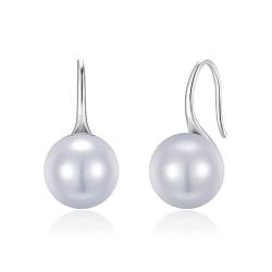 PHENIOTACE Klassische Damen Perlenohrhänger Silber 925 Perlen Tropfen Ohrringe Kurzer -502228 von PHENIOTACE