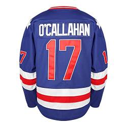 1980 Olympic Team USA Hockey 17 Jack O'Callahan 21 Mike Eruzione 30 Jim Craig Miracle On Ice Hockey Trikot Weiß Blau - Blau - XXX-Large von PHM