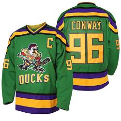 Herren Charlie Conway 96 Adam Banks 99 Greg Goldberg 33 Mighty Ducks Movie Eishockey-Trikots genäht Grün Weiß S-XXXL (33 grün, groß) von PHM