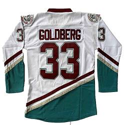 Herren Charlie Conway 96 Adam Banks 99 Greg Goldberg 33 Mighty Ducks Movie Eishockey Trikots genäht Grün Weiß S-XXXL - - XX-Large von PHM