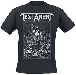 Testament Pitchfork Horns Männer T-Shirt schwarz L 100% Baumwolle Band-Merch, Bands von PHM