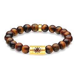 PHNIBIRD Armband Damen, Chakra Yoga-Perlen-Armband aus Tigerauge mit Diffusor für ätherische Öle, hilft beim Entspannen und den Stoffwechsel anzukurbeln, tolles Geschenk für Frauen. von PHNIBIRD