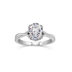 PHNIBIRD Verlobungsring Solitär Ringe Frauen 925 Sterling Silber Weißem Zirkon Eheringe Perfekt Geschenkidee für Damen Freundin (Weiß 59（18.9mm）) von PHNIBIRD