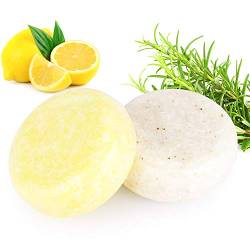 PHOGARY 2 Stücke Haar Shampoo Bar, Haar Seife Verschiedene Duft-Pflanzenessenz-Shampoo für trockenes u. Geschädigtes Haar, 3.88 oz (Rosmarin + Zitrone) von PHOGARY