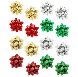 PHOGARY Rot Grüne Schleifen Weihnachtsohrringe, 8 Paare Weihnachts Ohrstecker Set Weihnachten Ohrringe Christmas Earrings Weihnachtsschmuck Geschenke für Damen & Kinder Mädchen von PHOGARY