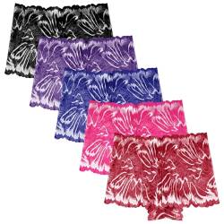 PHOLEEY 5er Pack Unterhosen Damen Spitze Boxershorts Sexy Unterwäsche für Frau Weiche Bequeme Slips Hipster Dessous Nahtlos Spitzen Panties Mehrpack,2XL von PHOLEEY