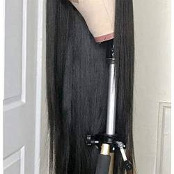 Perücken Haar Perücke gerade 13 x 6 Lace Front Perücken kompatibel mit Frauen 150% Dichte natürliche Farbe Echthaar Perücken Mode Perücken (Color : A, Size : 22 Inch) von PHONME