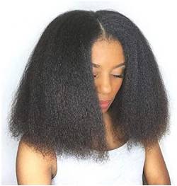Perücken Haarperücke Afro Kinky Curly Synthetische Perücken Kompatibel mit Schwarzen Frauen Hitzebeständige Faser mit Kappe Ersatzperücken Natürliche Schwarze Perücke,Schwarz Mode Perücken von PHONME