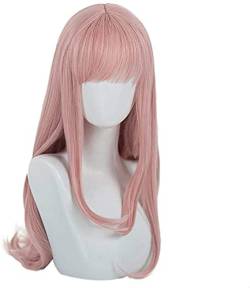 Perücken Haarperücke Neue Fujiwara Chika Perücke Kaguya-sama Love is War Lang Hellrosa Natürliche Wellen Synthetische Cosplay Perücke Kompatibel mit Mädchen Frauen Perücke Mode Perücken von PHONME