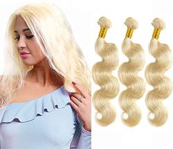 Perücken Haarperücke Platinblond Menschenhaarbündel Peruanisches Weben Körperhaarbündel Remy Weave Blond Platinhaarweberei Naturhaar 3 Bündel Haare Mode Perücken von PHONME