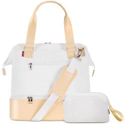 PHSYNI Weekender Taschen für Damen, Reisen, Übernachtung, Wochenende, Handgepäcktasche, Beige von PHSYNI