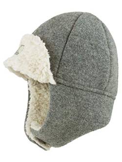 PICKAPOOH Baby/Kinder Mütze Fynn aus Bio-Wollwalk, Grey, 54 von PICKAPOOH