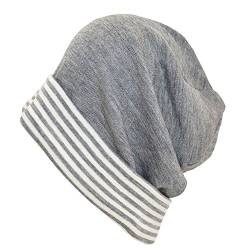 PICKAPOOH Kinder/Damen/Herren Beanie Mütze Luca Bio-Schurwolle/Seide, Grau Gr. 54 von PICKAPOOH