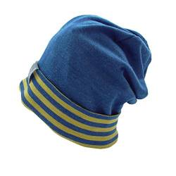 PICKAPOOH Kinder/Damen/Herren Beanie Mütze Luca Bio-Schurwolle/Seide, Light Ocean Gr. 58 von PICKAPOOH