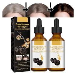 PICKX Anti graue Haaressenz schwärzende Essenz organische Ganoderma lucidum Ernährung Essenz natürlich verdunkeln fördern gesundes und dickes Haar (2PC) von PICKX