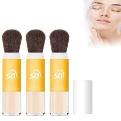 PICKX SPF50+matte Puff Pinsel Puder Make-up Puder SPF 50 Ölkontrolle natürlich matt, langlebig leicht und atmungsaktiv Sonnenschutzpulver Ölkontrolle und Sonnenschutz (3PC) von PICKX