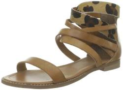 PIECES Damen Connie Leather Sandal Zip Römersandalen, Braun (Cognac.), 40 von PIECES