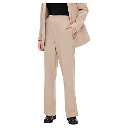 PIECES Damen Pcbossy Hw Wide Pants Noos Hose, Silver Mink, L EU von PIECES