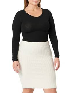 PIECES Damen Pccava Rib Hw Knit Skirt Noos Bc, Whitecap Gray, S von PIECES