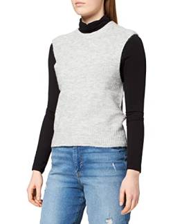 PIECES Damen Pcellen O-Neck Knit Vest Noos Bc, Light Grey Melange, S von PIECES