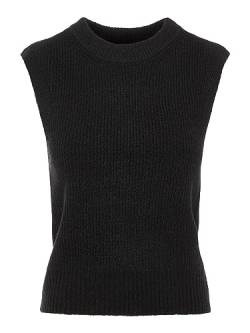 PIECES Damen Pcellen O-Neck Knit Vest Noos Bc, Schwarz, L von PIECES