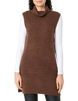 PIECES Damen Pcellen Rollneck Long Knit Vest Noos Bc, Chicory Coffee, XS von PIECES