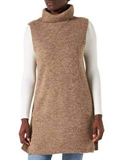 PIECES Damen Pcellen Rollneck Long Knit Vest Noos Bc, Fossil, S von PIECES