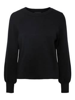 PIECES Damen Pcjenna Ls O-Neck Knit Noos Bc, Schwarz, XS von PIECES