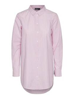 PIECES Damen Pcjiva Shirt Noos Bc Bluse, Begonia Pink/Stripes:Cloud Dancer, XS EU von PIECES