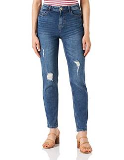 PIECES Damen Pckesia Mom Hw ANK Dest Mb235 Noos Bc Freizeithose, Medium Blue Denim, XL EU von PIECES