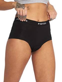 PIECES Damen Pclogo Lady Boxers/Solid Noos, Schwarz, S von PIECES