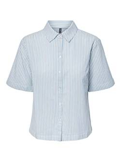 PIECES Damen Pclorna Shirt Bc Bluse, Airy Blue/Stripes:Stripes, XL EU von PIECES