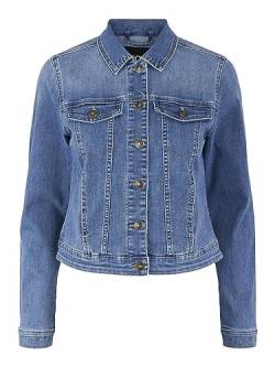 PIECES Damen Pcoia Ls DNM Jacket Mb Noos Bc, Medium Blue Denim, S von PIECES