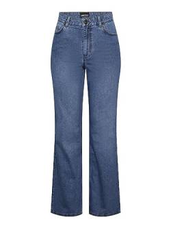 PIECES Damen Pcpeggy Hw Wide Pant Mb Noos Bc, Medium Blue Denim, XS von PIECES