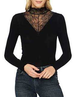 PIECES Damen Pcsiri Ls T-Neck Noos Top, Schwarz, XS EU von PIECES