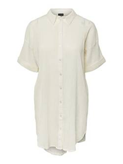 PIECES Damen Pcterra Ss Long Shirt Noos Bc, Cloud Dancer, M von PIECES