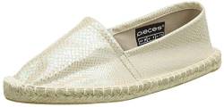 PIECES HAISHA Espadrillos Irridescent Snake WHT, Damen Espadrilles, Weiß (Bright White), 38 EU von PIECES