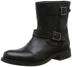 PIECES IZA Leather Zipper Boot Black, Damen Bootsschuhe, Schwarz (Black), 36 EU (3 Damen UK) von PIECES