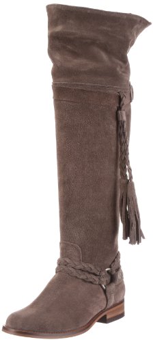 PIECES PIONA Shop Suede Boot - Hemp Sand 17036240, Damen Stiefel, Beige (Hemp Sand-), EU 36 von PIECES