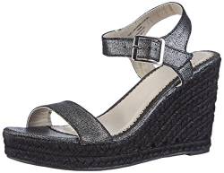 PIECES PS HALLOUMI Espadrillos Silver, Damen Offene Sandalen mit Keilabsatz, Silber (Silver Colour), 40 EU von PIECES