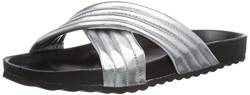 PIECES PS TAHI Leather Sandal Silver, Damen Sandalen, Silber (Silver Colour), 40 EU von PIECES