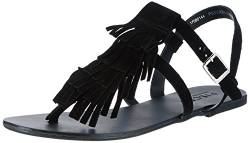 PIECES PSBERTA Suede, Damen Knöchelriemchen Sandalen, Schwarz (Black), 37 EU (4 Damen UK) von PIECES