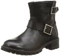 PIECES Psuda Leather Boot Buckles Black, Damen Halbschaft Stiefel, Schwarz (Black), 41 EU von PIECES