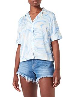 Pieces Damen Pcvilli Satin Shirt Hemd, Buttercream/AOP:Mable, S EU von PIECES