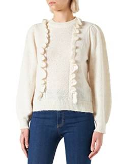 Pieces Women's PCMARLEY LS O-Neck Knit BC Pullover, Antique White, XS von PIECES