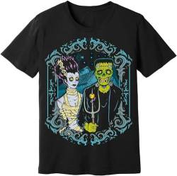 American Frankenstein and Bride Goth Psychobilly Rockabilly T-Shirts Hemden Black(X-Large) von PIGRA