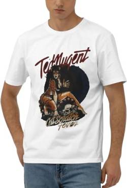 American Ted Rock Nugent T-Shirts Hemden Youth & Adult Men's Men Short Sleeve T-T-Shirts Hemdens, Crewneck Tops Stylish T-Shirts Hemden Classic Athletic Custom Tees Clothing Xx-Large White(Large) von PIGRA