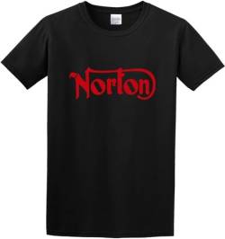 Men's Marked Norton, British Motorcycle, Vintage, Biker O Neck T T-Shirts Hemden(Large) von PIGRA